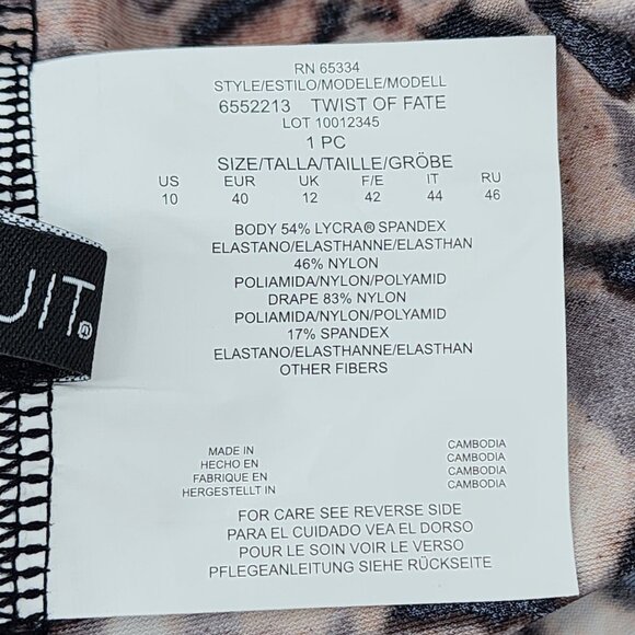 Miraclesuit Womens 10 Leopard Print Twist Of Fate One-Piece Swimsuit New - Picture 9 of 9